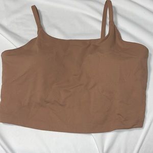 Nude/pink sports bra/cropped workout tank size XL AVIA